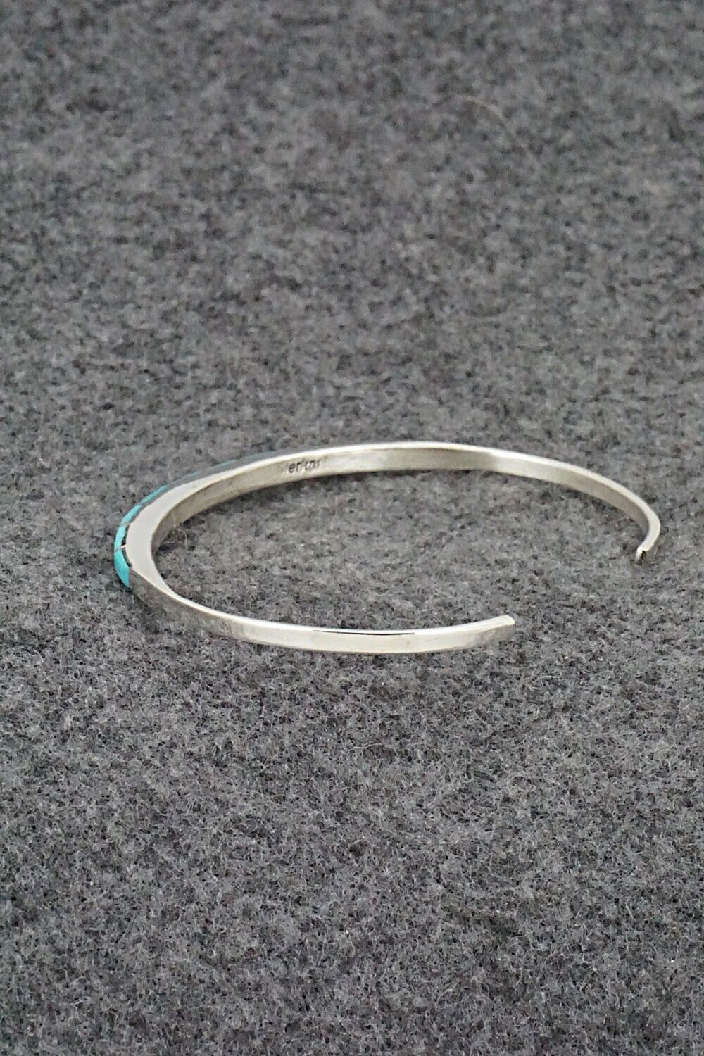 Turquoise & Sterling Silver Inlay Bracelet - Jeanette Chavez