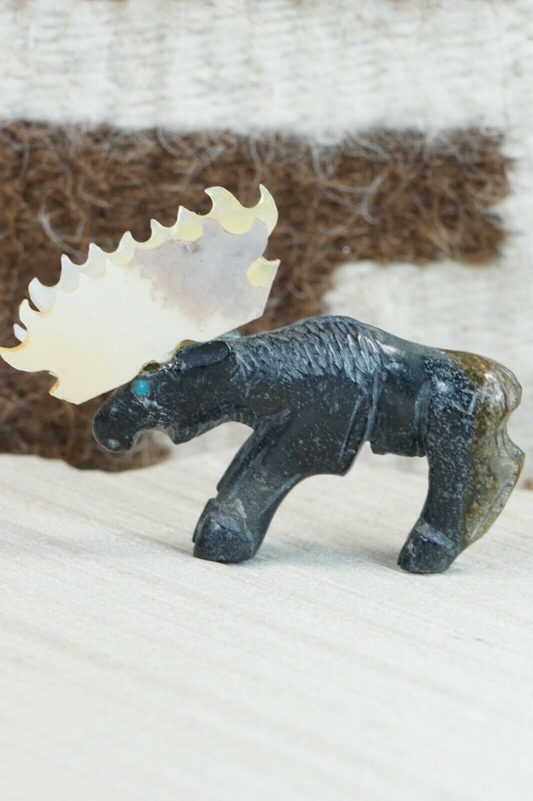 Moose Zuni Fetish Carving - Jonas Hastito