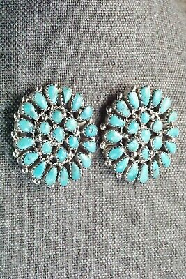 Turquoise & Sterling Silver Earrings - Eunise Wilson