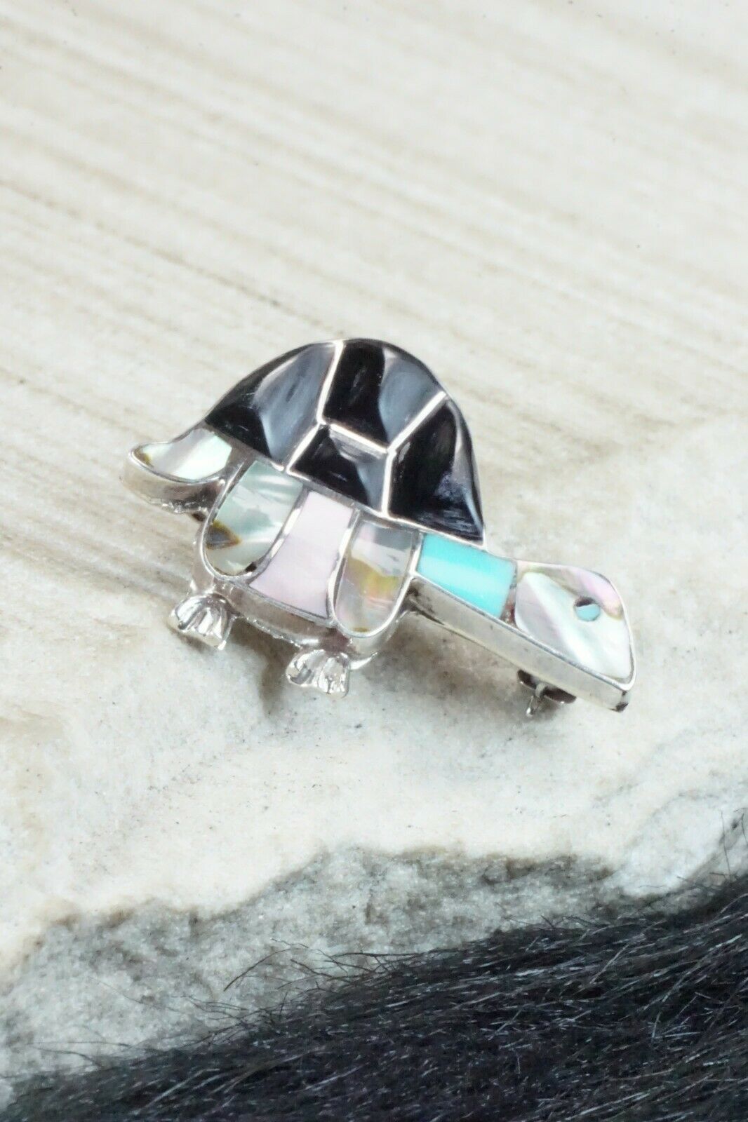 Multi Stone & Sterling Silver Pendant/ Pin - Loretta Gia
