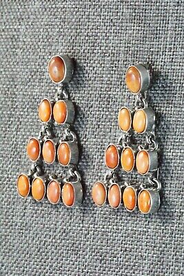 Spiny Oyster and Sterling Silver Earrings - Renelle Perry