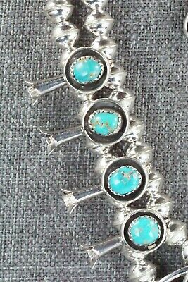 Turquoise & Sterling Silver Squash Blossom and Earrings - Phil Garcia