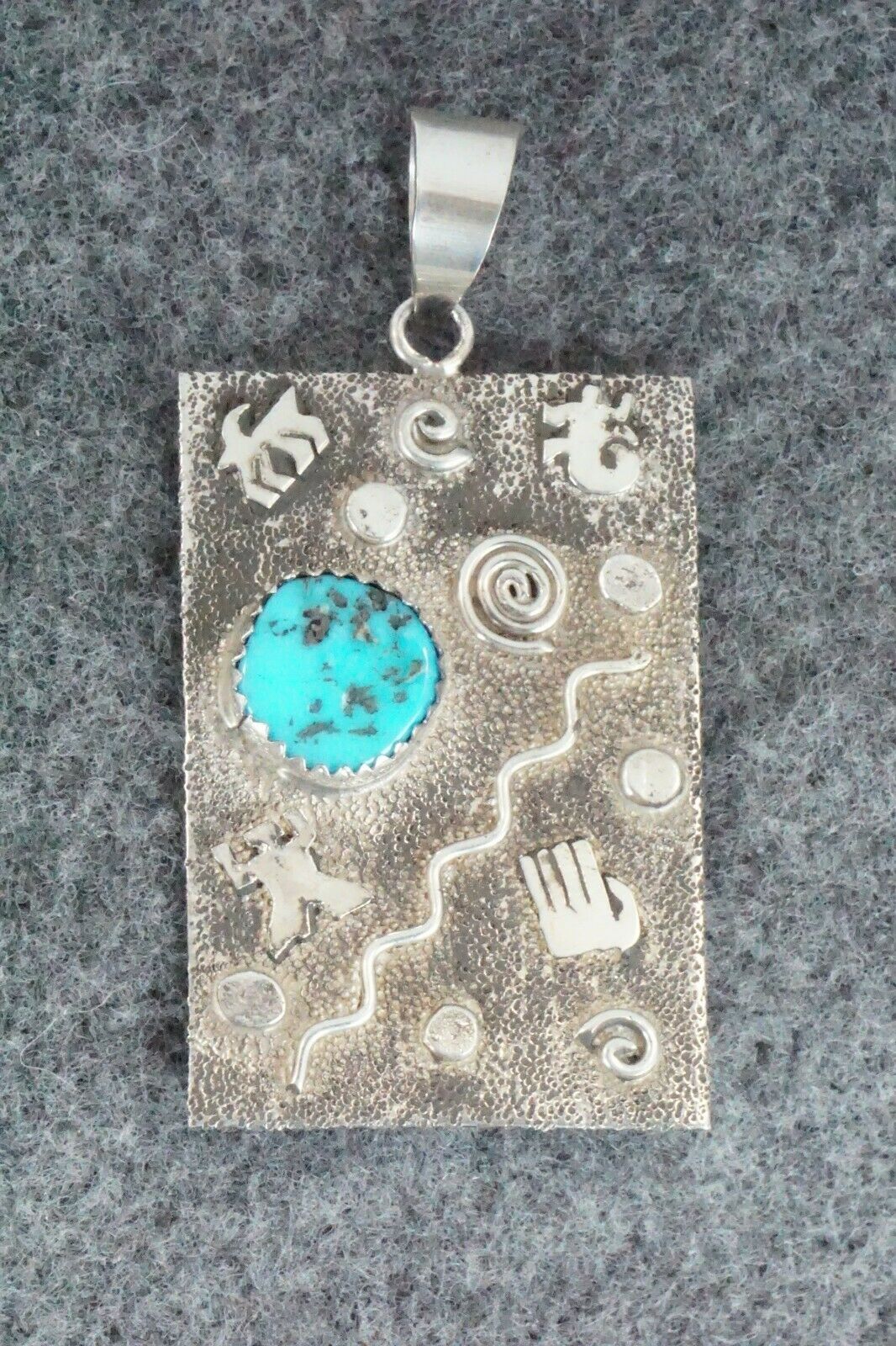 Turquoise & Sterling Silver Pendant - Shirley Skeets