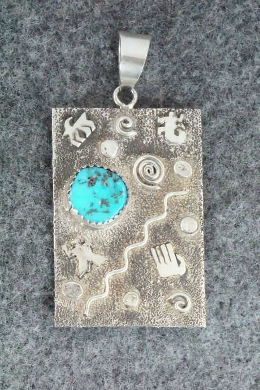 Turquoise & Sterling Silver Pendant - Shirley Skeets