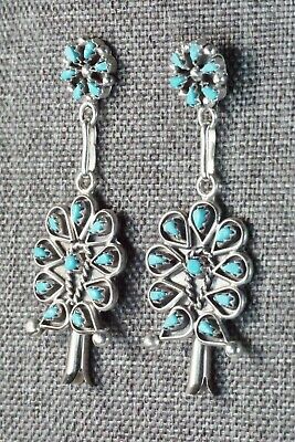 Turquoise & Sterling Silver Earrings - Zuni - High Lonesome Trading