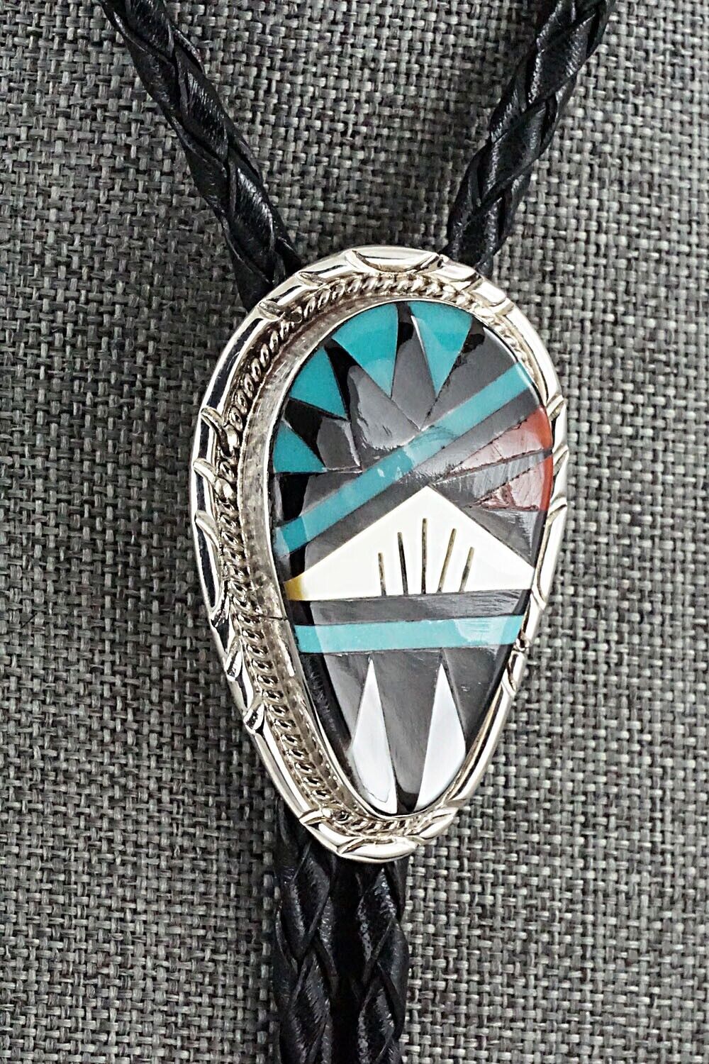 Multi Stone & Sterling Silver Bolo Tie - Gladys Lamy