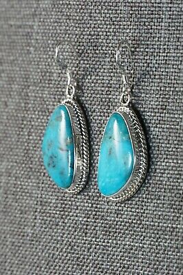 Turquoise & Sterling Silver Earrings - Lee Shorty - Navajo - High Lonesome Trading