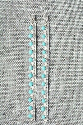 Turquoise & Sterling Silver Earrings - Lorenda Edaakie