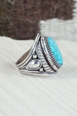 Turquoise & Sterling Silver Ring - Derrick Gordon - Size 8.75