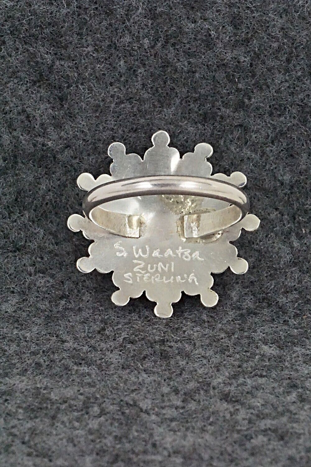 Coral & Sterling Silver Ring - Samantha Waatsa - Size 6.5