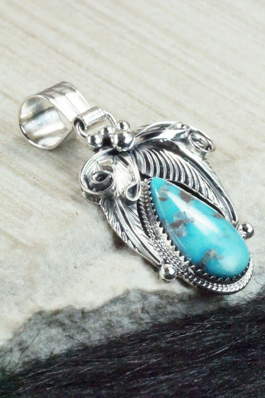 Turquoise & Sterling Silver Pendant - Davey Morgan