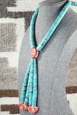 Turquoise & Spiny Oyster Necklace - Lupe Lovato