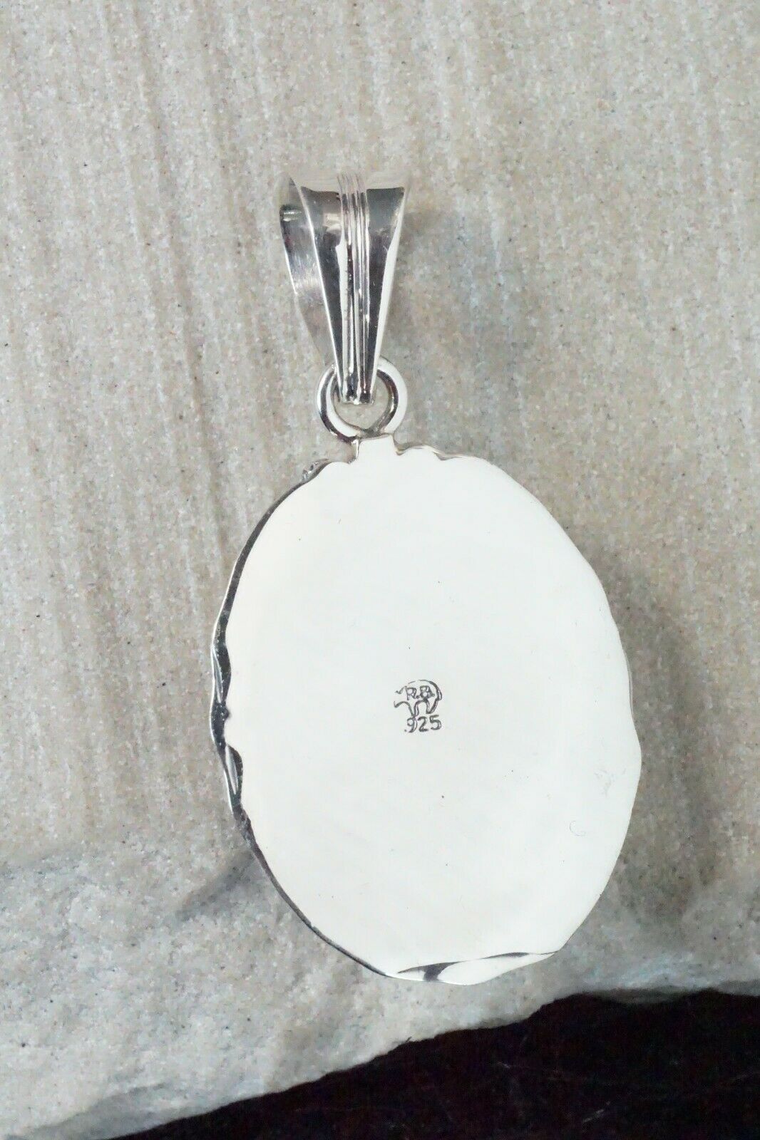Navajo Onyx & Sterling Silver Pendant - Samuel Yellowhair