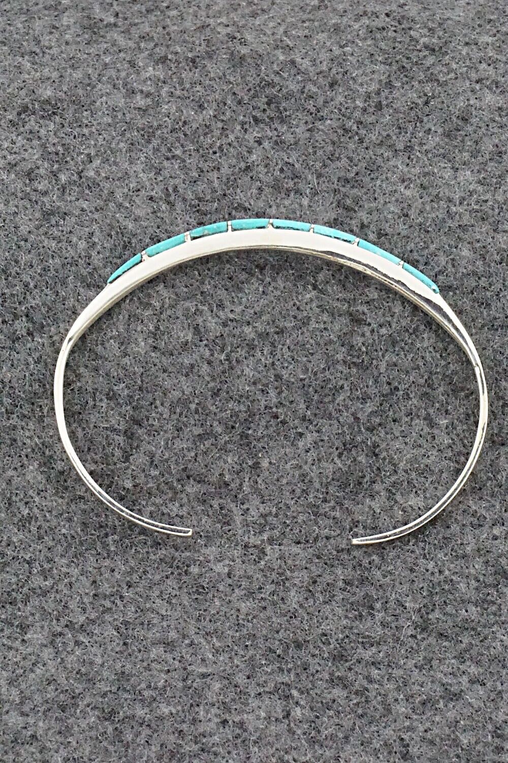 Turquoise & Sterling Silver Inlay Bracelet - Jeanette Chavez