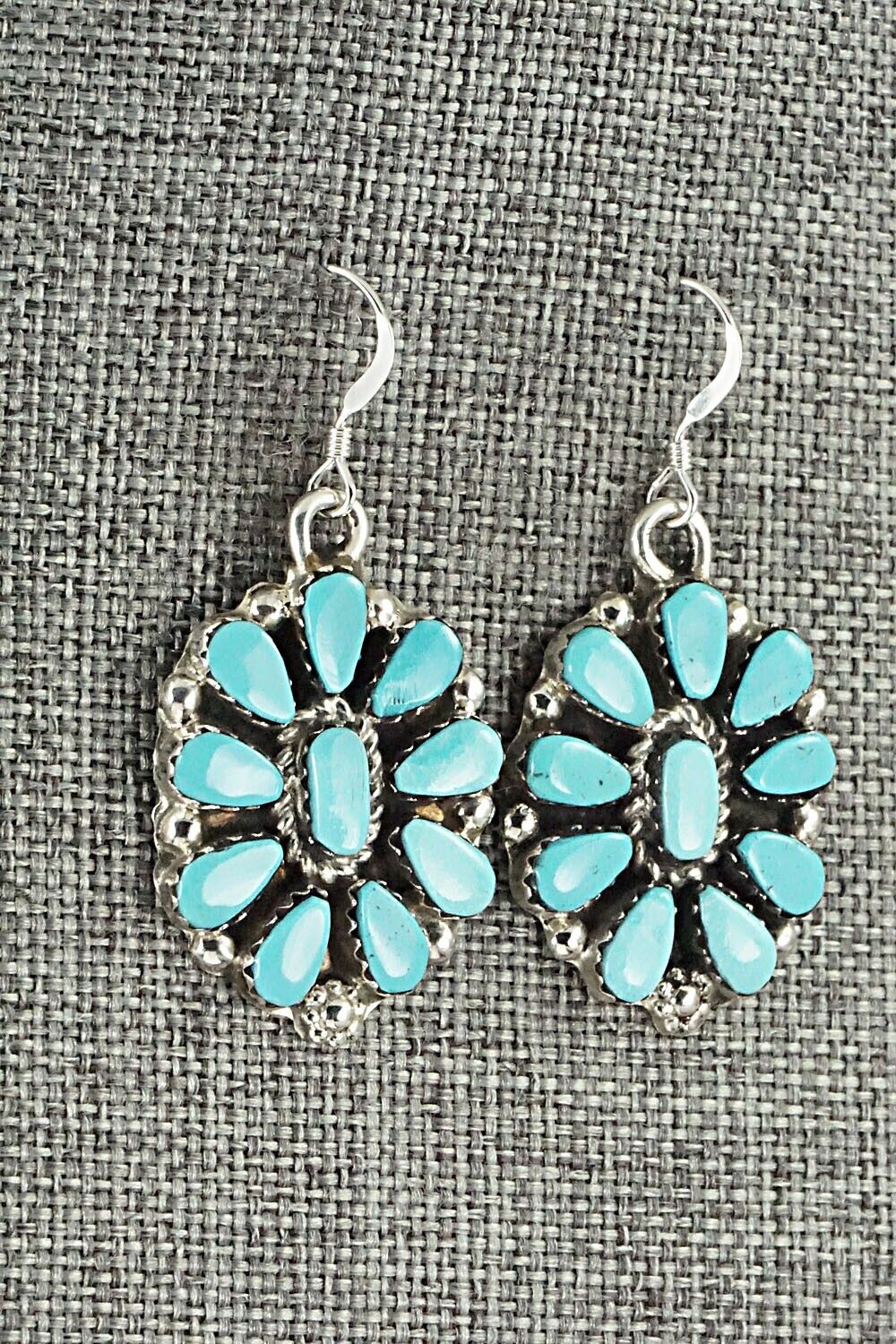Turquoise & Sterling Silver Pendant and Earrings Set - Evangeline Tsabetsaye