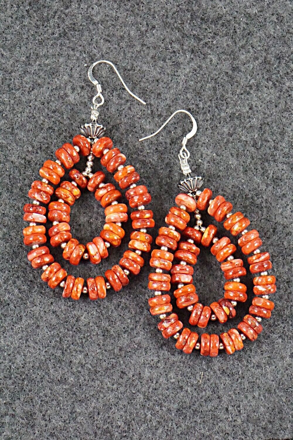 Spiny Oyster & Sterling Silver Earrings - Louise Joe