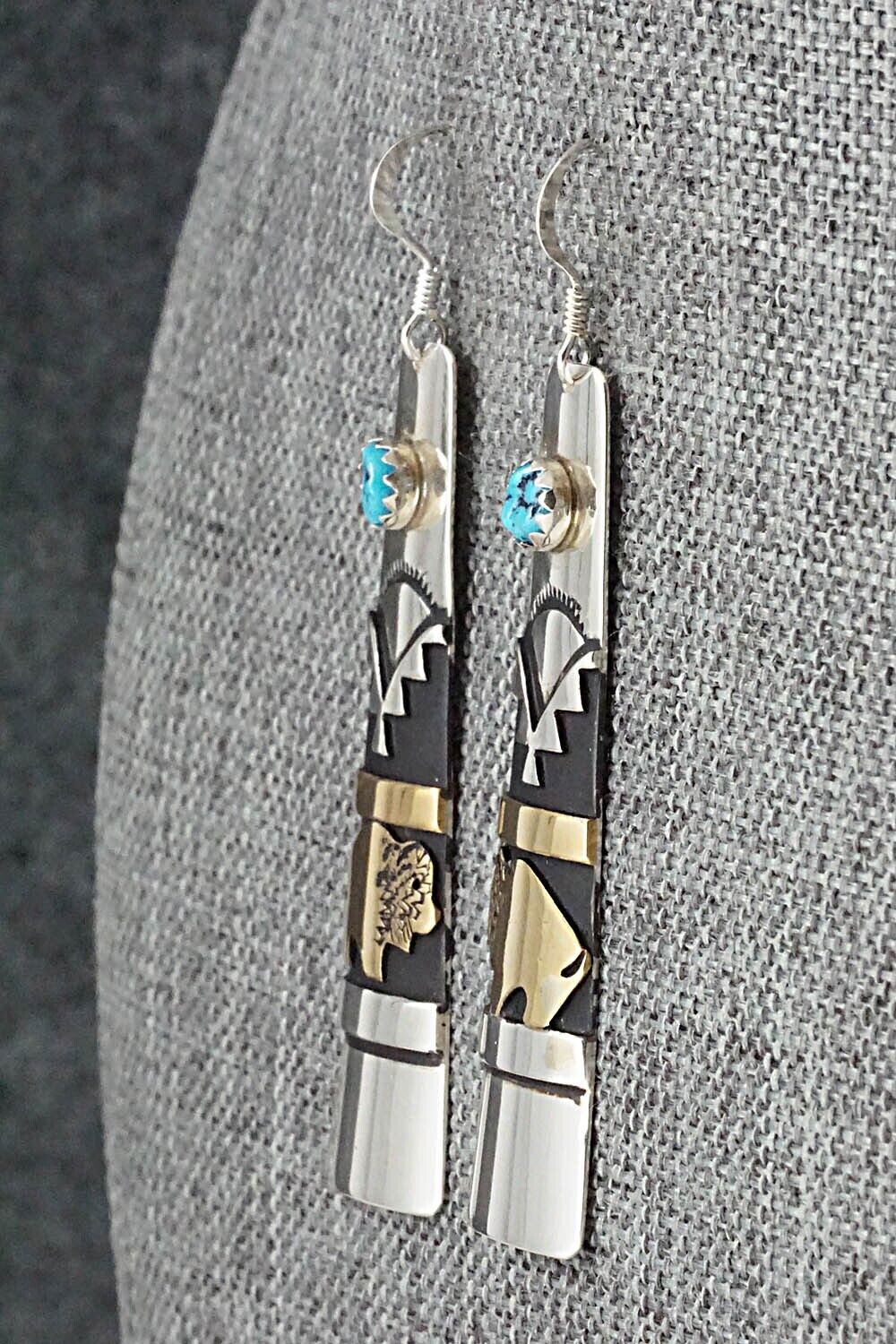 Turquoise & Sterling Silver Earrings - Rosita Singer