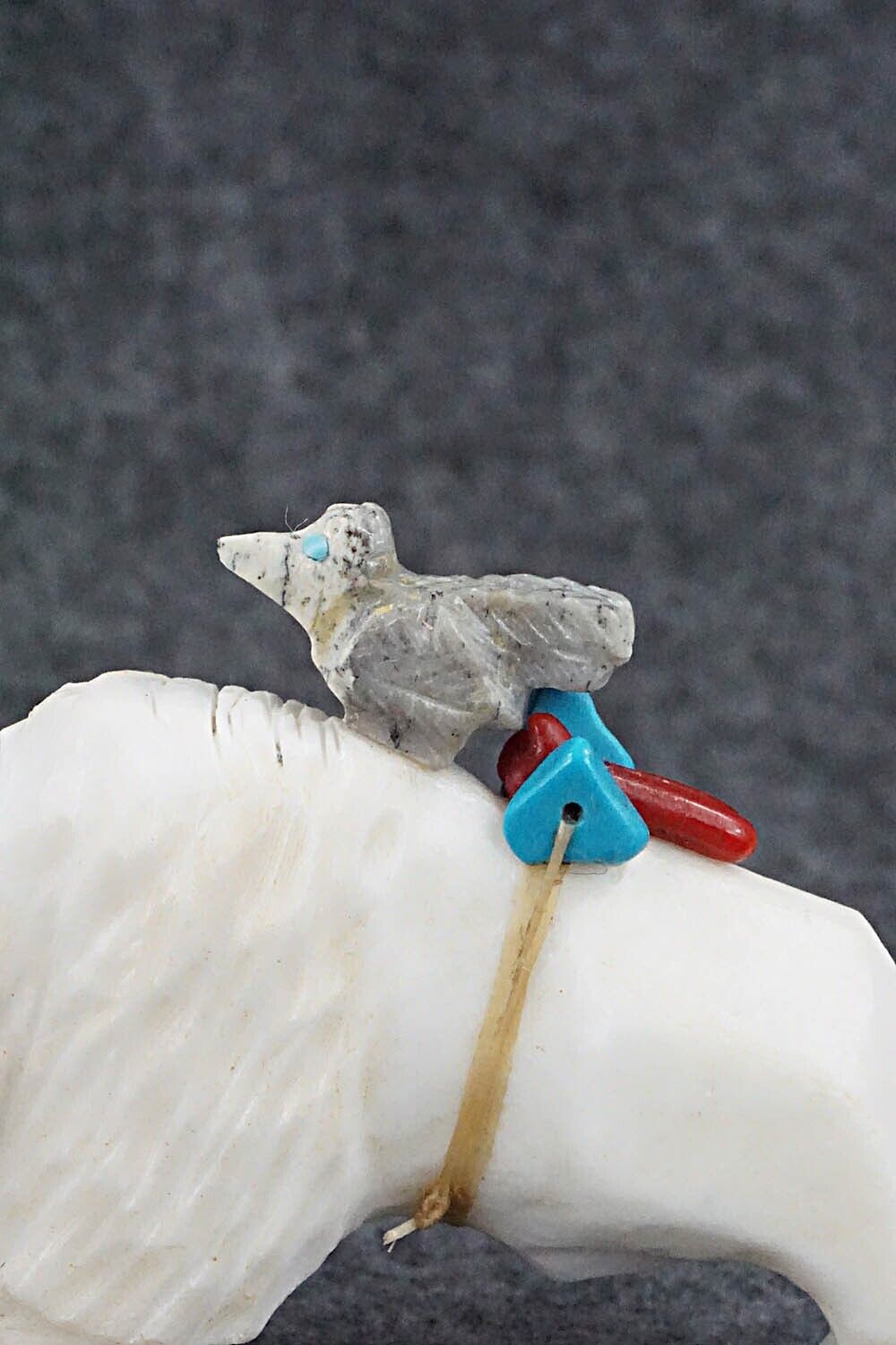 Buffalo & Bird Zuni Fetish Carving - Kevin Quam