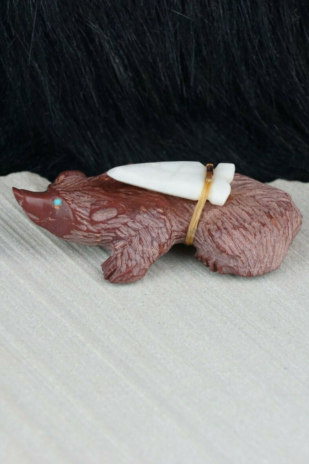 Badger Zuni Fetish Carving - Albert Eustance Jr - High Lonesome Trading