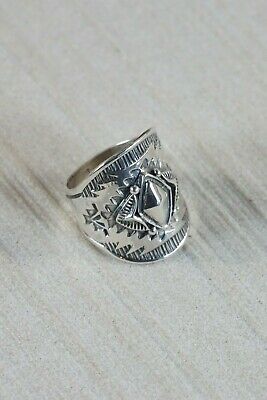 Navajo Sterling Silver Ring - Derrick Gordon - Size 8 - High Lonesome Trading