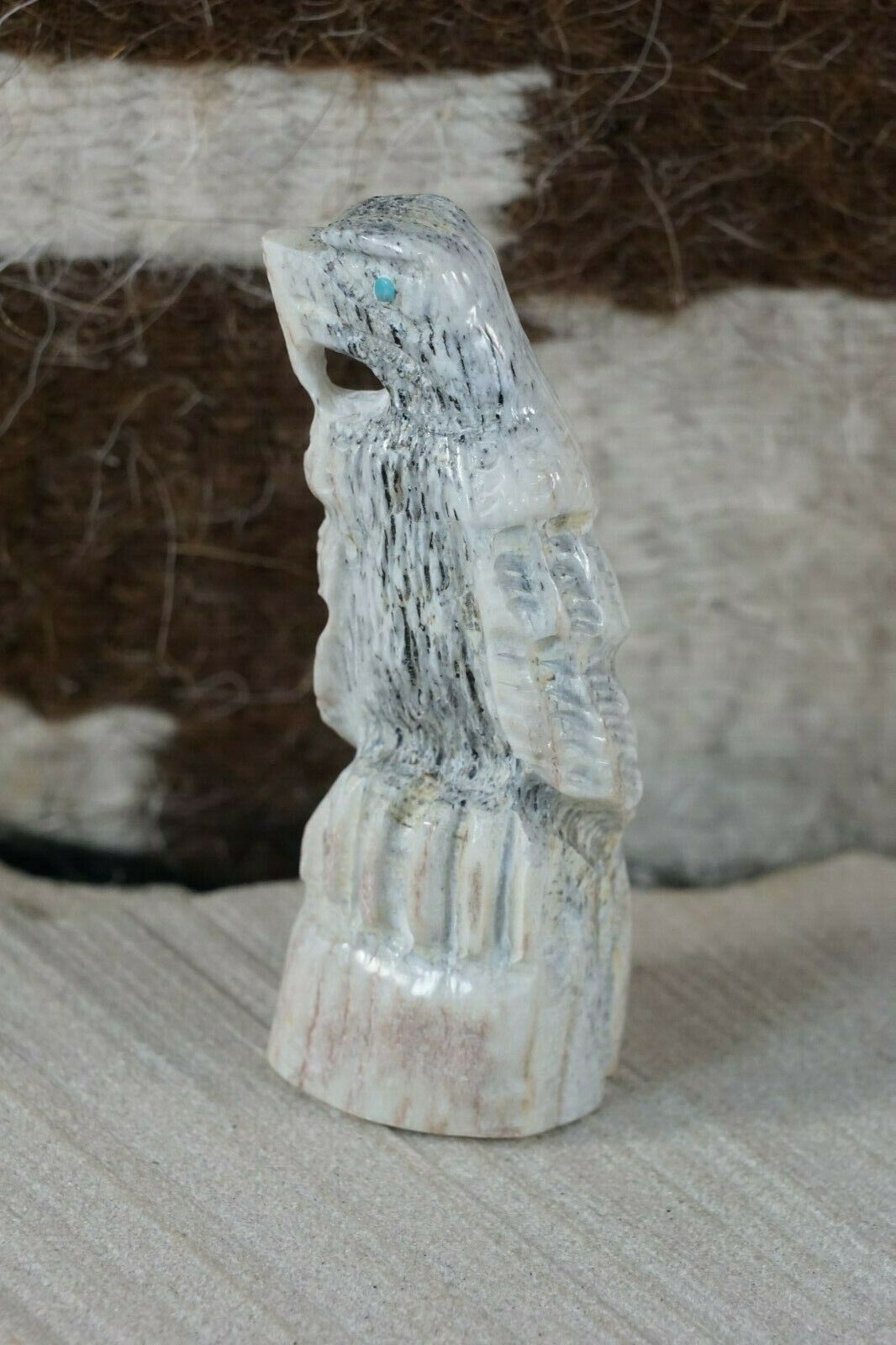 Eagle Zuni Fetish Carving - Jerrold Lahaleon - High Lonesome Trading