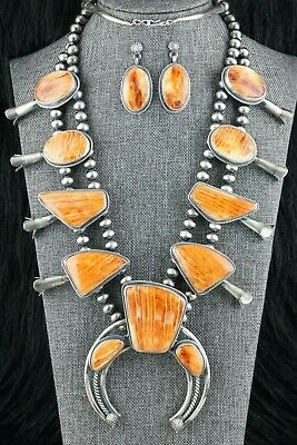 Navajo Spiny Oyster & Sterling Silver Squash Blossom - Raymond Delgarito - High Lonesome Trading