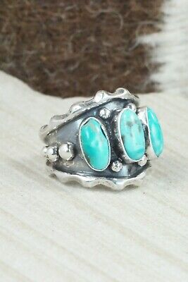 Turquoise & Sterling Silver Ring - Andrew Vandever - Size 6.75