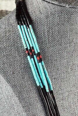Turquoise, Coral & Jet Necklace - Esquipula Tenorio