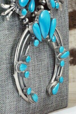Turquoise & Sterling Silver Squash Blossom Set - Raymond Delgarito