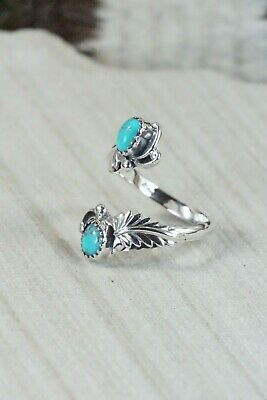 Navajo Turquoise and Sterling Silver Ring - Etta Belin - Size 9