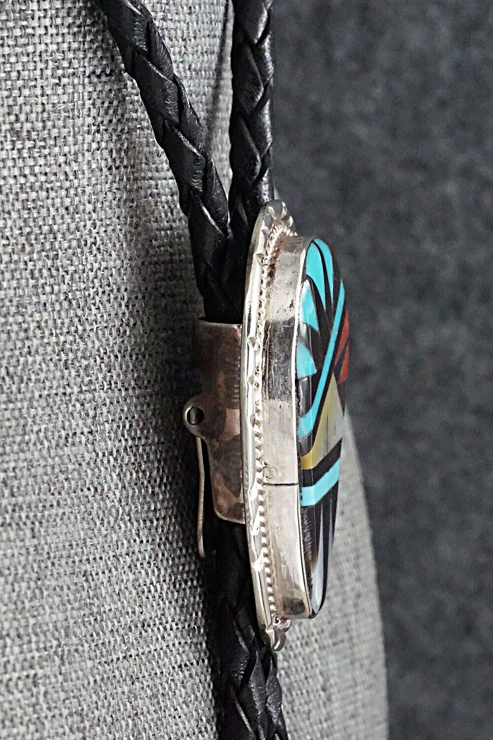 Multi Stone & Sterling Silver Bolo Tie - Gladys Lamy