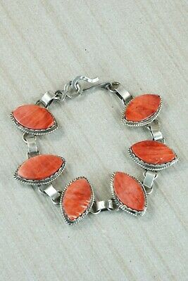 Navajo Spiny Oyster and Sterling Silver Link Bracelet - Selina Warner