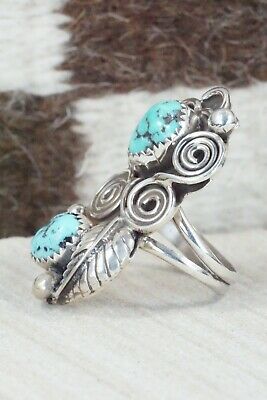 Turquoise and Sterling Silver Ring - Kenneth Jones - Size 7.25