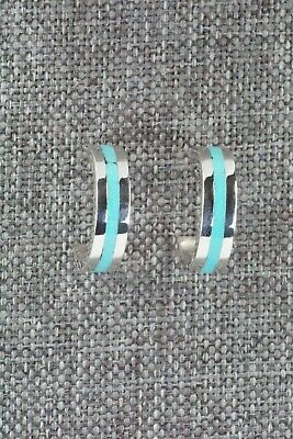 Turquoise & Sterling Silver Earrings - Devin Seoutewa - High Lonesome Trading