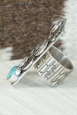 Turquoise & Sterling Silver Ring - Alex Sanchez - Size 4.5