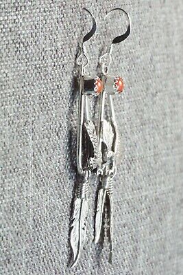 Coral & Sterling Silver Earrings - Elaine Shirley