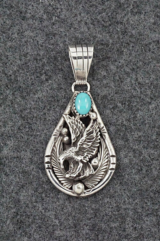 Turquoise & Sterling Silver Pendant - Henry Attakai