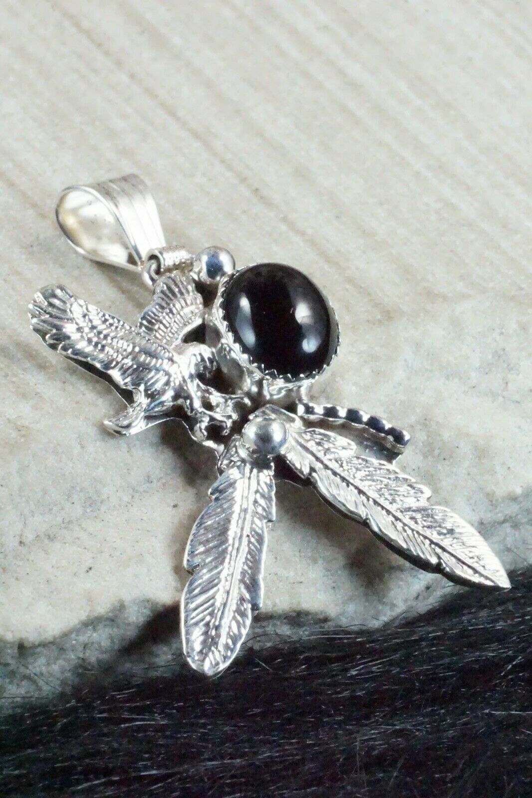 Onyx & Sterling Silver Pendant - Genevieve Francisco
