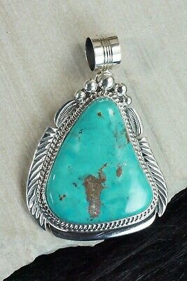Turquoise and Sterling Silver Pendant - Alvin Joe