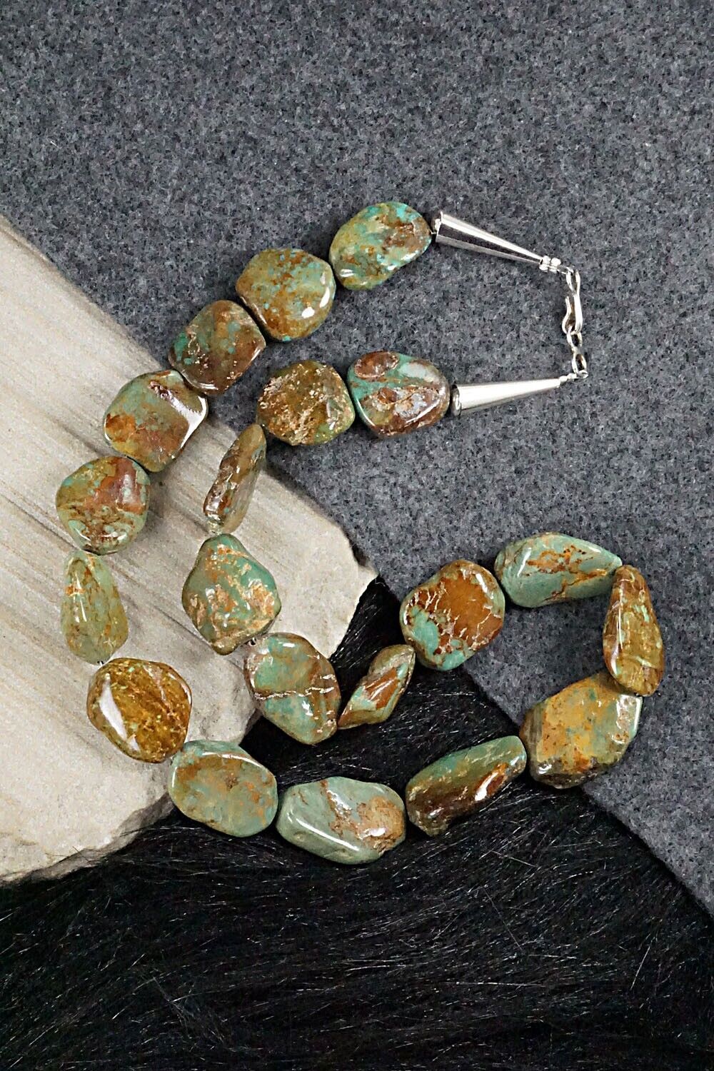 Turquoise and Sterling Silver Necklace - Louise Joe