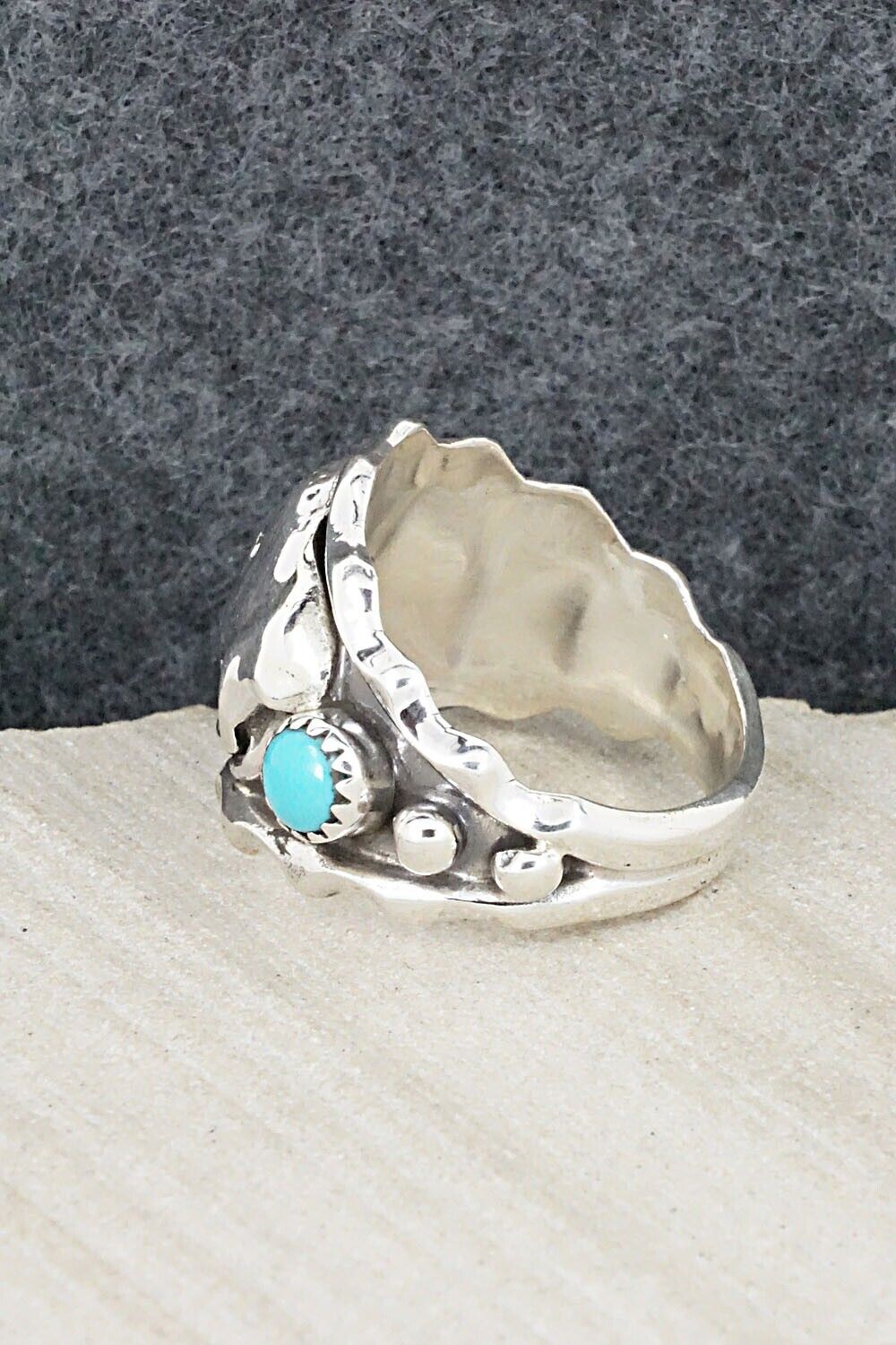 Turquoise & Sterling Silver Ring - Genevieve Francisco - Size 10.5