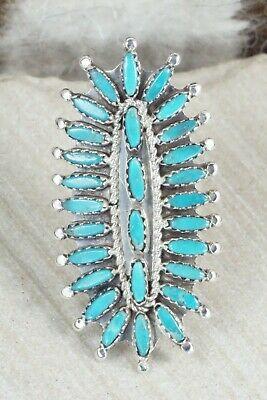 Turquoise & Sterling Silver Ring - Nathaniel Nez - Size 8 - High Lonesome Trading