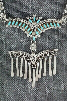 Turquoise & Sterling Silver Necklace and Earrings Set - Rosa Fambrough