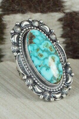 Turquoise & Sterling Silver Ring - Tom Lewis - Size 8.5