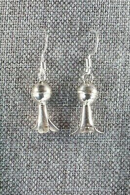 Turquoise & Sterling Silver Squash Blossom & Earrings - Leon Kirlie - High Lonesome Trading