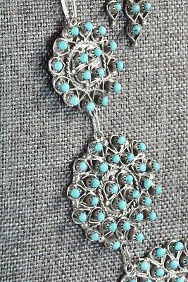 Turquoise & Sterling Silver Necklace and Earrings Set - Wayne Johnson