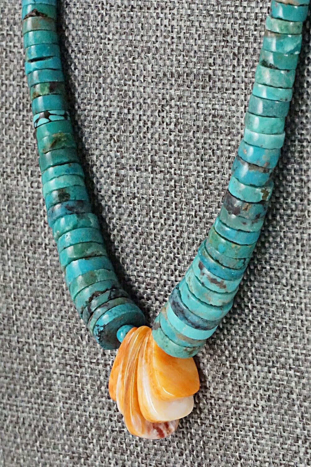 Turquoise & Spiny Oyster Necklace - Susie Deal