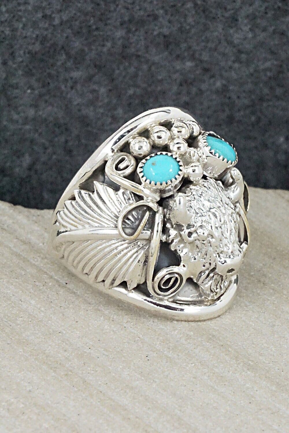 Turquoise & Sterling Silver Ring - Jeannette Saunders - Size 10