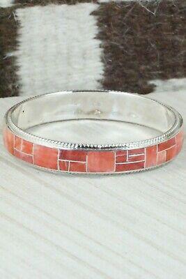 Spiny Oyster & Sterling Silver Bangle Bracelet - Ricky Booqua - High Lonesome Trading
