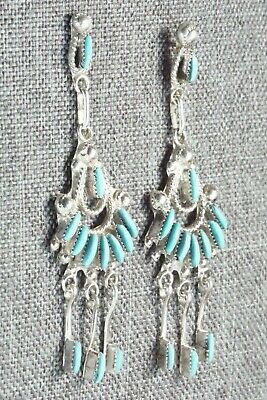 Turquoise & Sterling Silver Earrings - Bernadette Wyaco - High Lonesome Trading